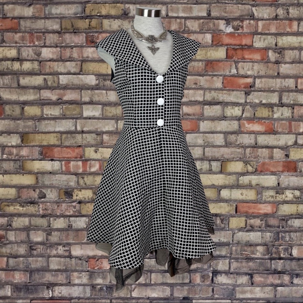 Voodoo Vixen 50s Vintage Retro Lucky Clover Flare Dress L